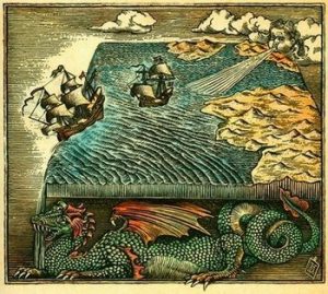 the idea of a flat earth