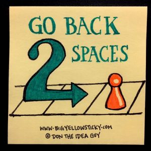 go back 2 spaces
